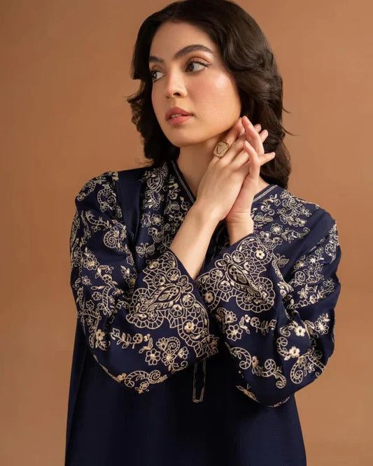 BLUE TOPAZ EMB 2Pc - Stylosefashion