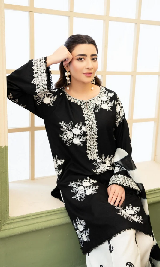 Zara Shahjahan Luxury Embroidered Lawn 3Pc Suit