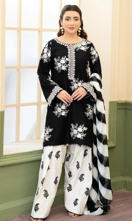 Zara Shahjahan Luxury Embroidered Lawn 3Pc Suit