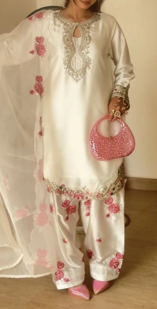 Japan Satin Silk suit With Dupatta